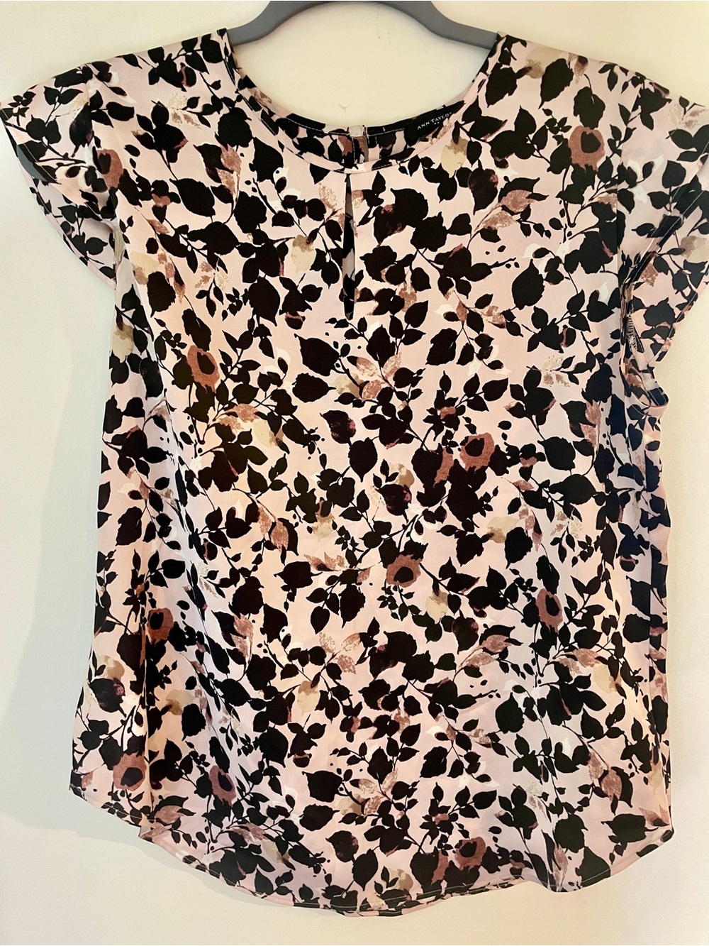 Ann Taylor Satin Keyhole Blouse